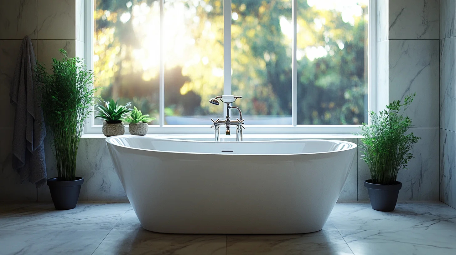 baignoire sous une fenêtre